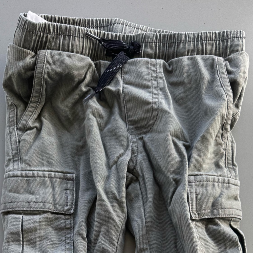Boys Olive and Gray Textured Pants